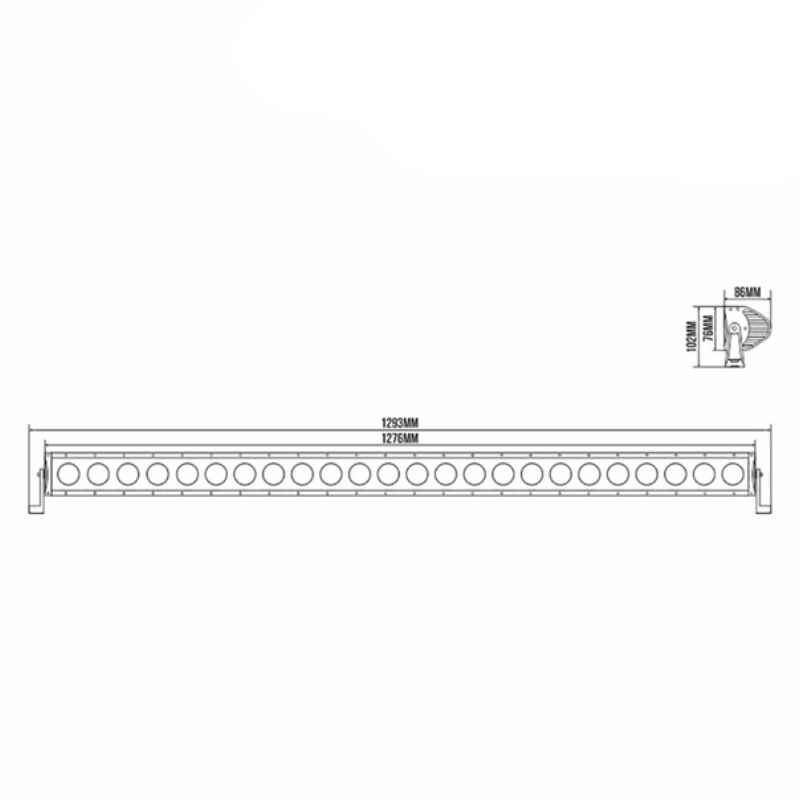 Додаткова фара панель на авто прямокутна Combo комбінований білий колір світіння 17280Lm BELAUTO (BOL2410C)