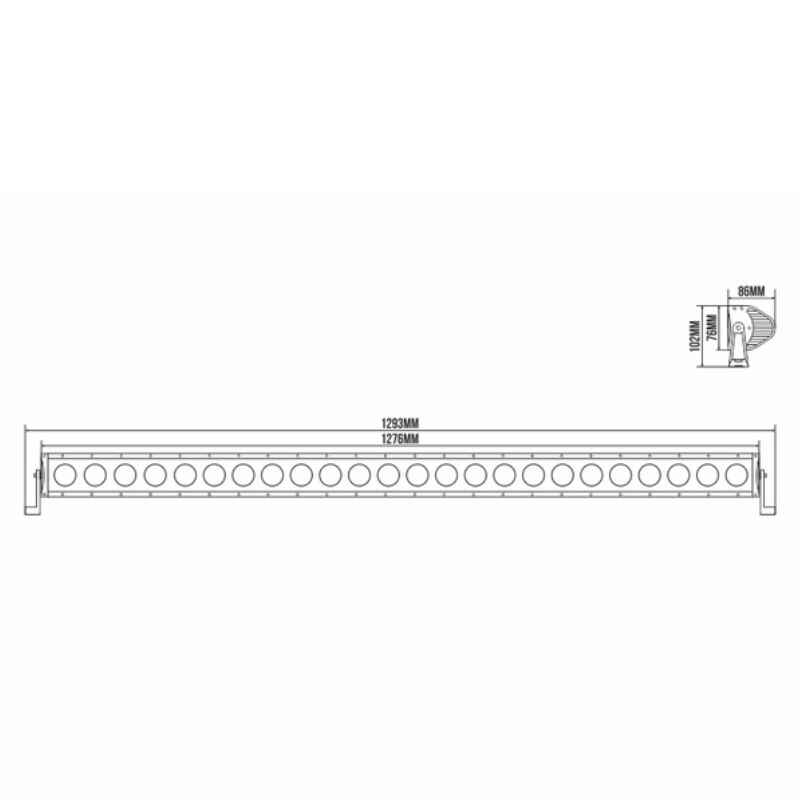 Додаткова фара панель на авто прямокутна Flood розсіяний білий колір світіння 17280Lm BELAUTO (BOL2410F)