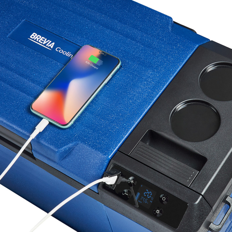 Портативный холодильник 19л BREVIA автохолодильник компрессорный пластиковый 12/24В 220В (22150)